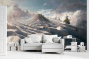 3D Snow Mountain Fir Tree Rock Blue Sky Wall Mural Wallpaper GD 3037- Jess Art Decoration
