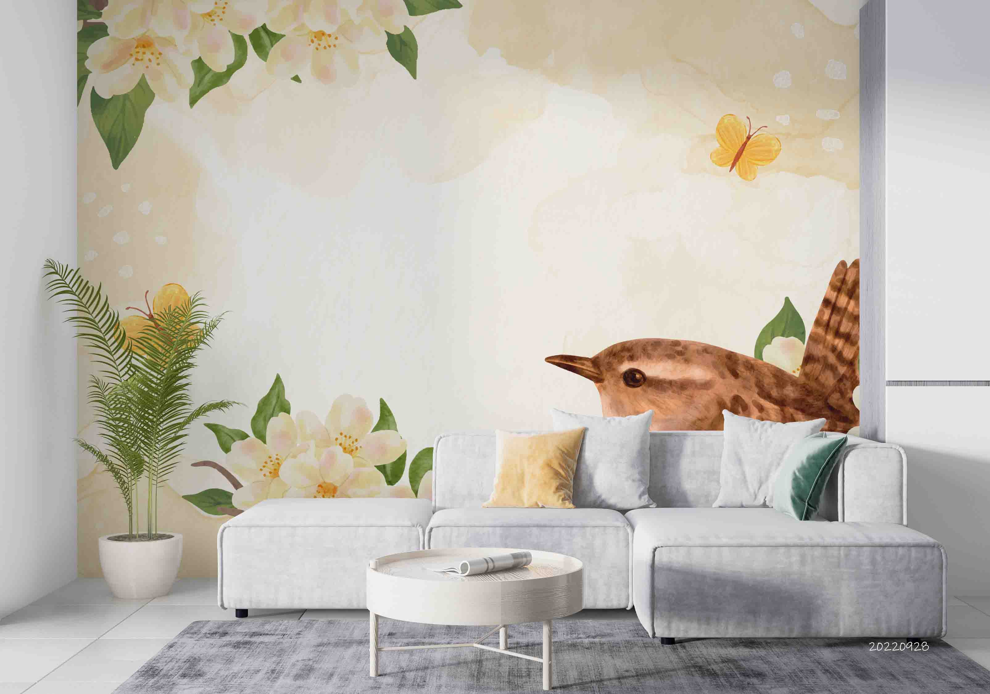 3D Watercolor Spring Floral Background Wall Mural Wallpaper GD 3298- Jess Art Decoration