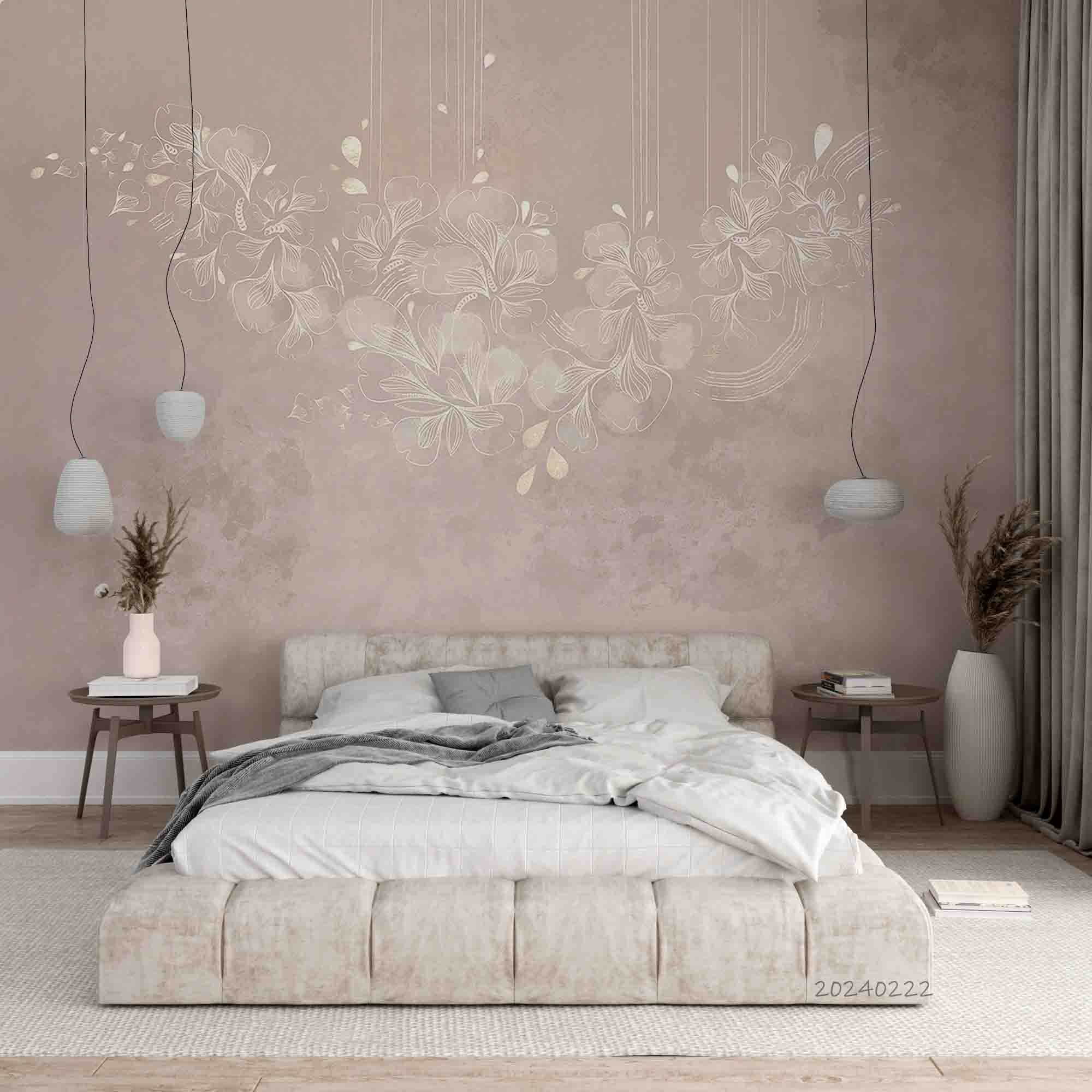 3D Abstract Grey Leaf Floral Wallpaper Wall Mural Wall Decor Wall Art Wall Sticker Remoable Wallpaper LQH 31