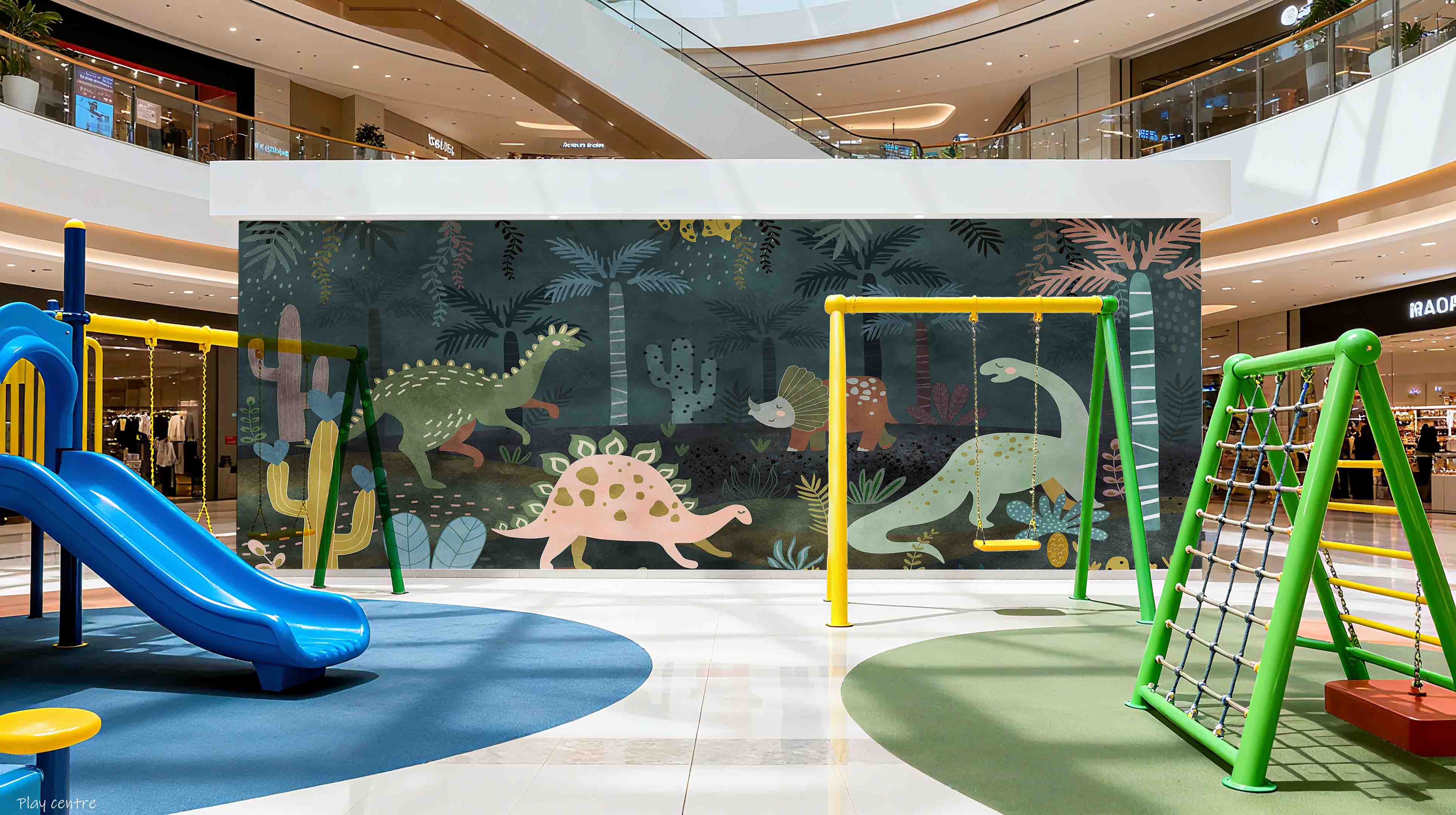 3D Play Centre Amusement Park Funfair Carnie Cartoon Dinosaur Forest Wall Mural Wallpaper 27