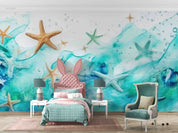 3D Animal Starfish Sea Ripple Bubble Wall Mural Wallpaper YXL 52