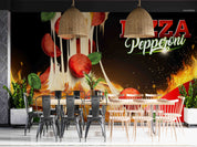 3D Restaurant Snack Bar Diner Fast Food Pizza Wall Mural Wallpaper 48