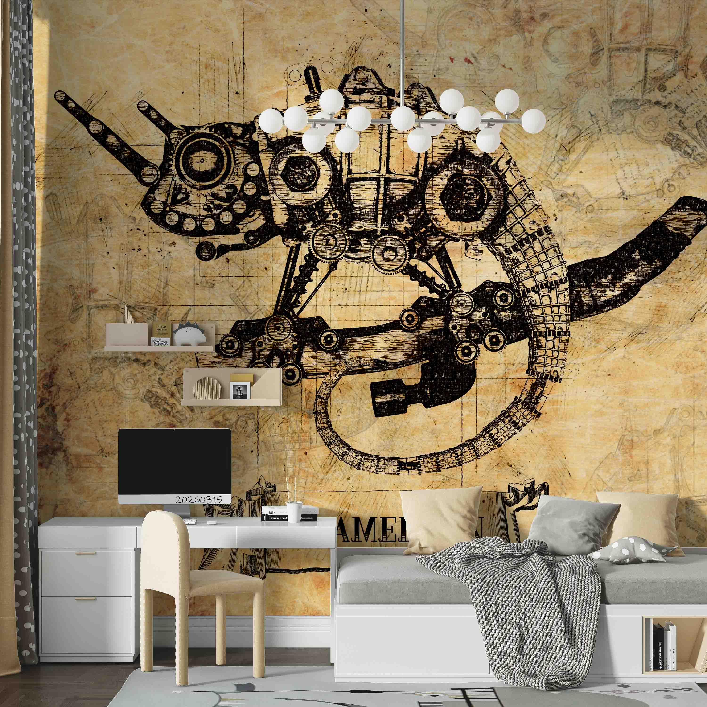 3D Retro Mechanical Chameleon Steampunk Wallpaper Wall Mural Wall Decor Wall Art Wall Sticker Remoable Wallpaper 20