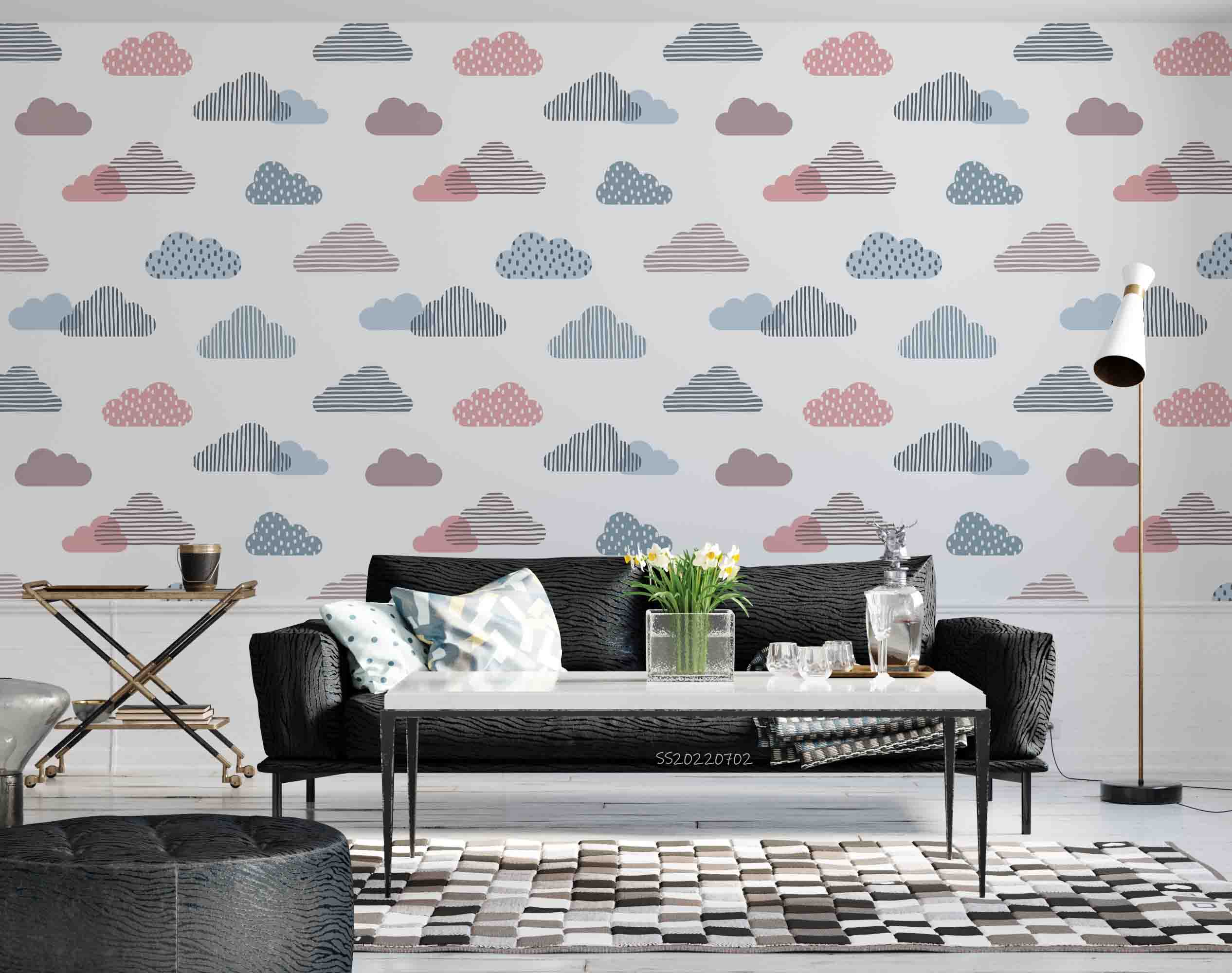 3D Stylish Pastel Color Graffiti Cloud Wall Mural Wallpaper GD 5139- Jess Art Decoration