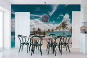 3D Tropical Beach Sea Coconut Tree Holiday Home Wall Mural Wallpaper GD 3163- Jess Art Decoration