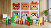 3D Childcare Nursery School Cartoon Animals Kids Wall Mural Wallpaper JN 11