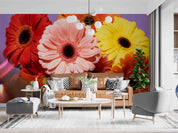 3D Spring Colorful Gerbera Wall Mural Wallpaper GD 3356- Jess Art Decoration