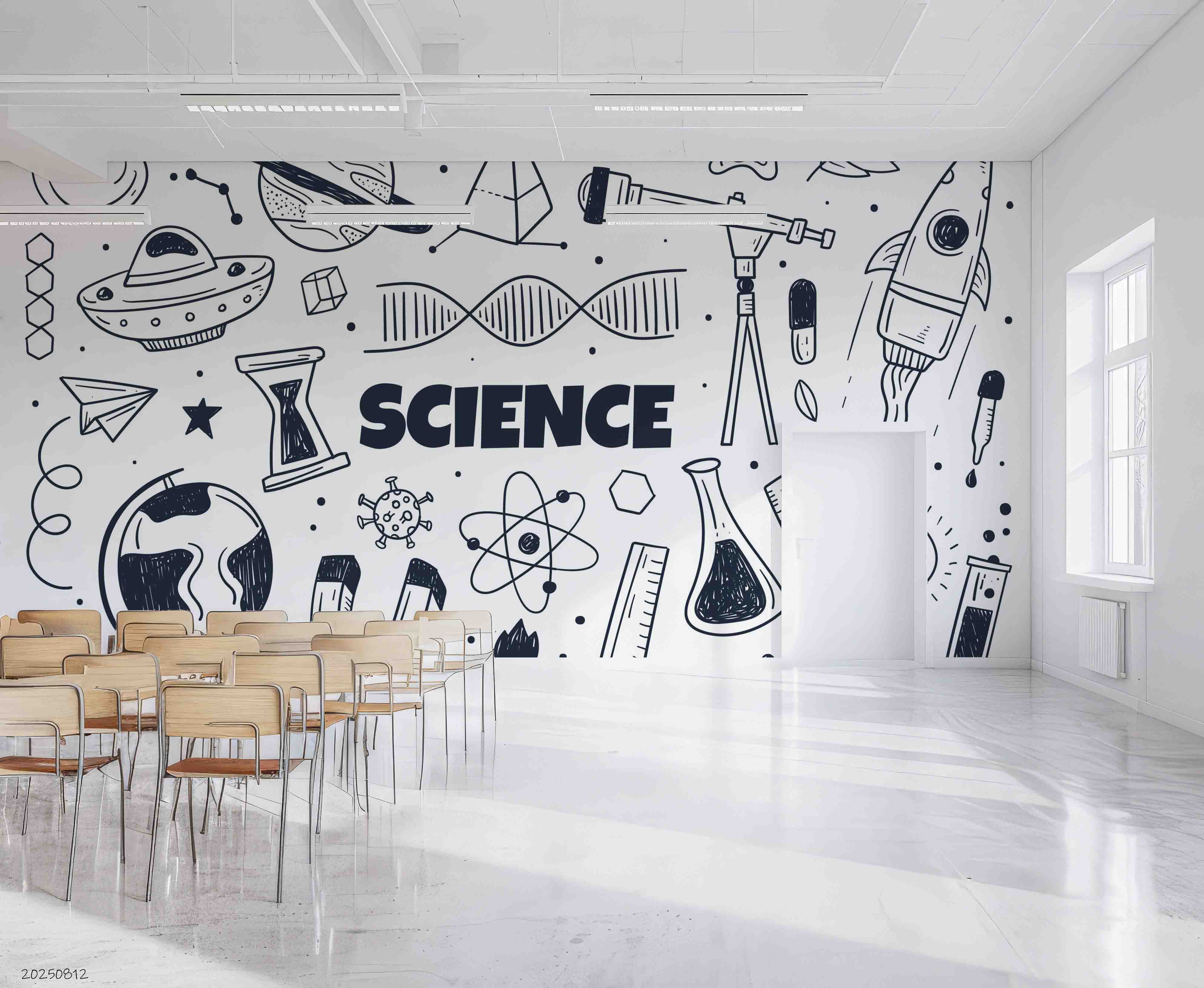 3D School STEM Science Lab Classroom Teaching Aid Wall Mural Wallpaper 38