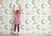 3D Spring Rainbow Moon Sun Bird Floral Wall Mural Wallpaper GD 4005- Jess Art Decoration
