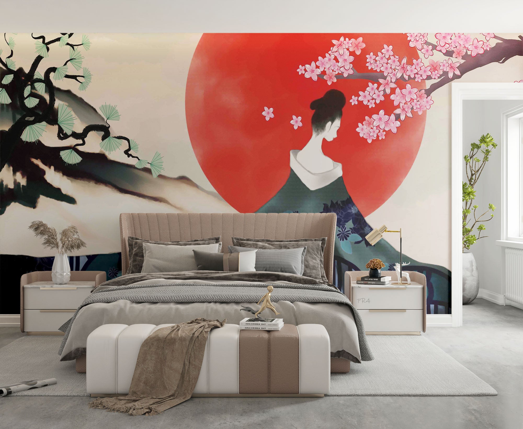 3D Tree Sun Person Floral Wall Mural Wallpaper YXL 2785