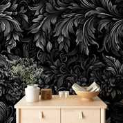 3D Artistic Black Leaf Background Wallpaper Wall Mural Wall Decor Wall Art Wall Sticker Remoable Wallpaper