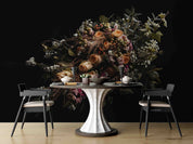3D Floral Bouquet Dark Background Wallpaper Wall Mural Wall Decor Wall Art Wall Sticker Remoable Wallpaper