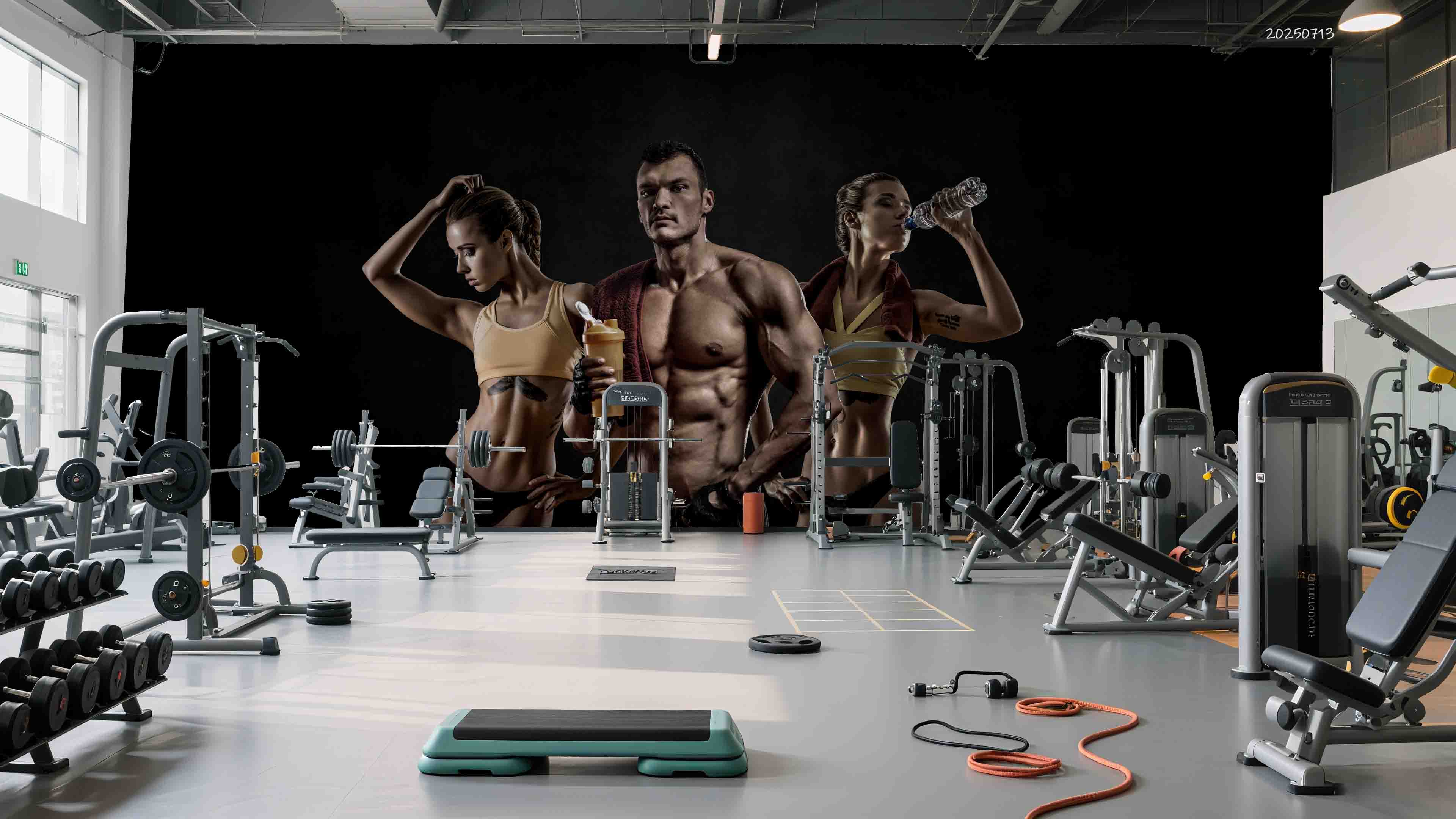 3D Gym Fitness Gymnasium Dumbbell Wall Mural Wallpaper 25