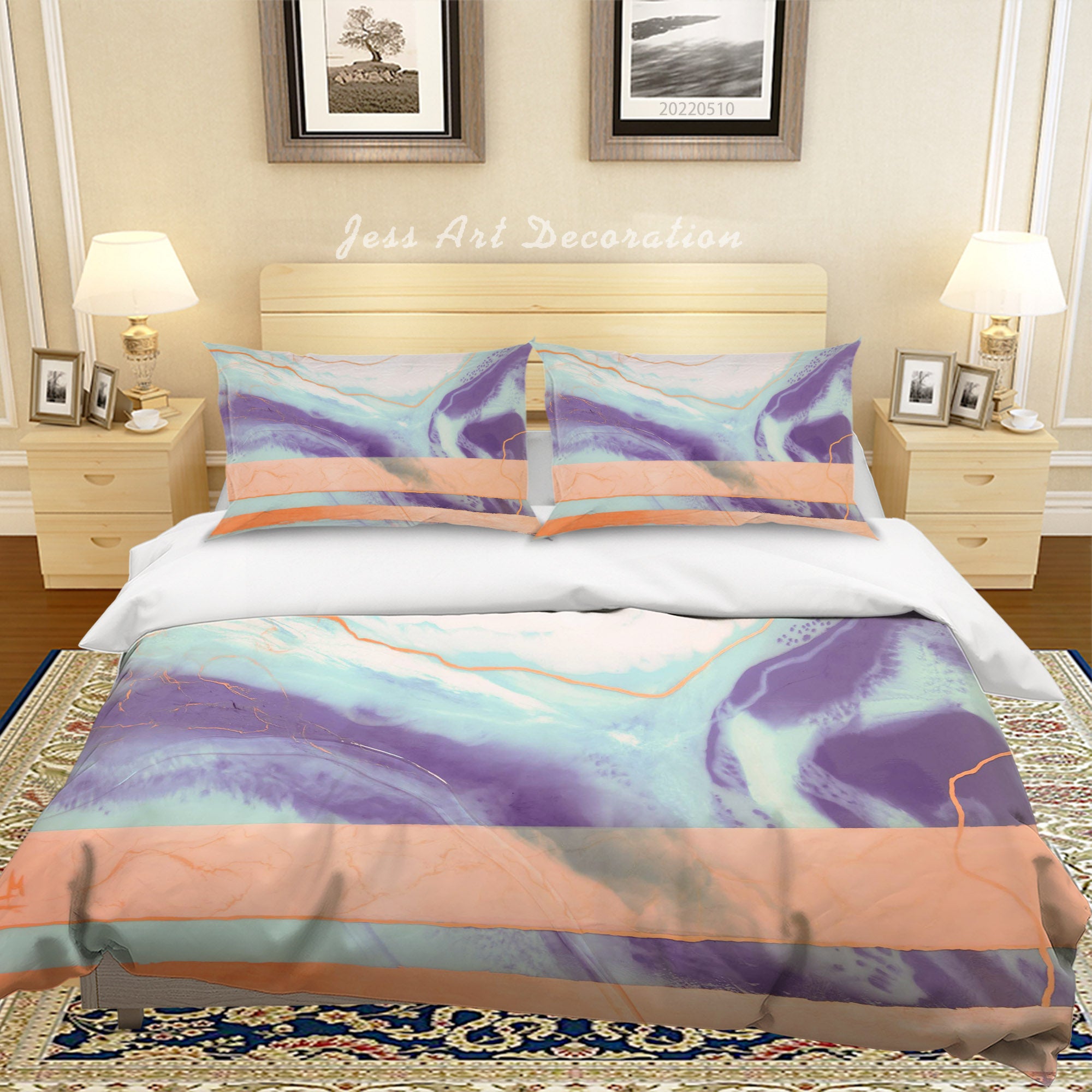 3D Ink And Wash Rectangle Ripple Quilt Cover Set Bedding Set Duvet Cover Pillowcase 36