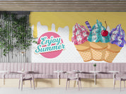 3D Ice Cream Letter Round Wall Mural Wallpaper YXL 2342