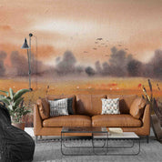 3D Oil Painting Tree Bird Grassland Animal Sky Wall Mural Wallpaper YXL 125