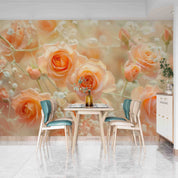 3D Orange Rose Flower Wallpaper Wall Mural Wall Decor Wall Art Wall Sticker Remoable Wallpaper