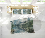 3D Mountain Sea Ship Wooden Trestle Quilt Cover Set Bedding Set Duvet Cover Pillowcase 506