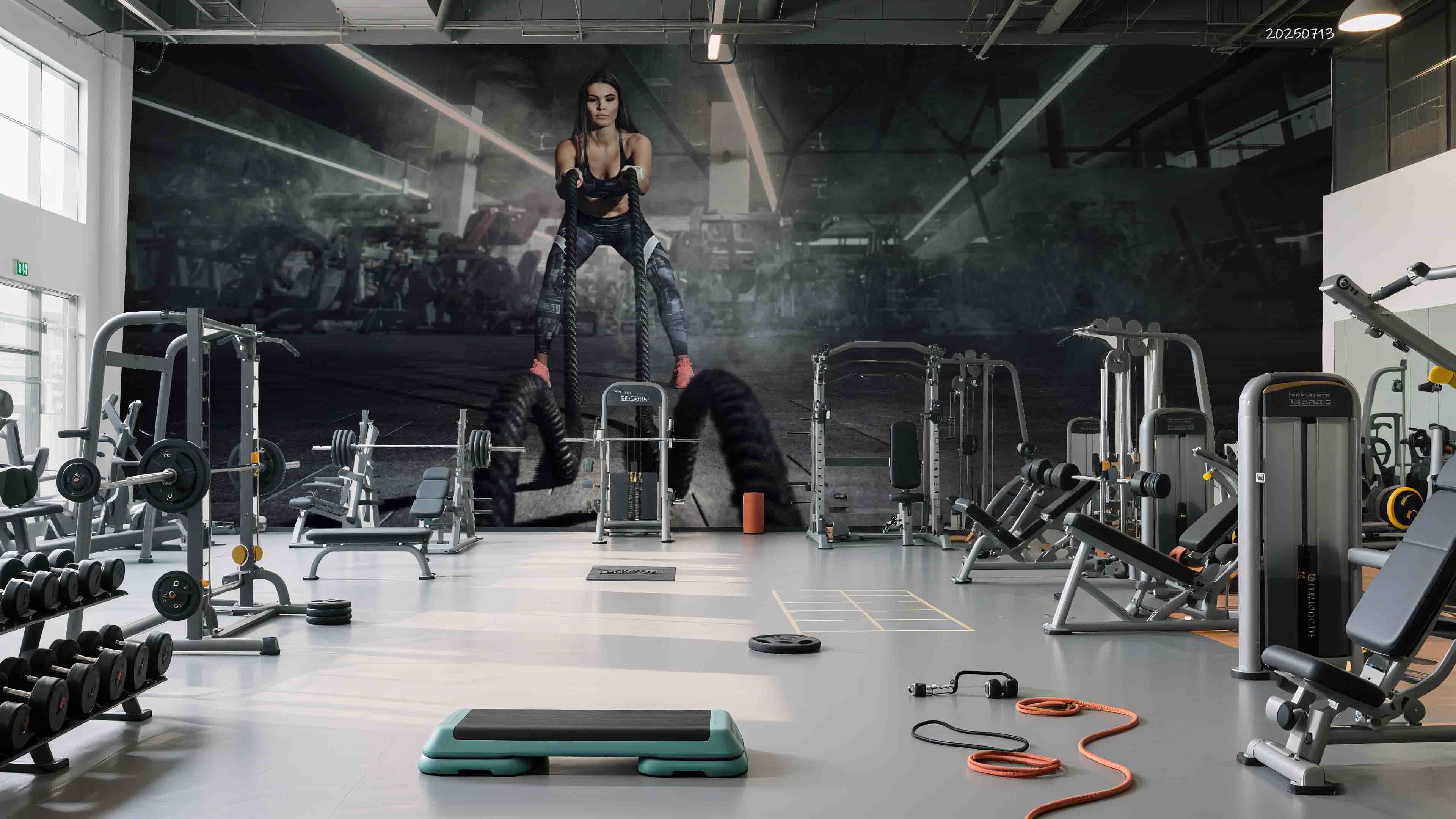 3D Gym Fitness Gymnasium Dumbbell Wall Mural Wallpaper 34