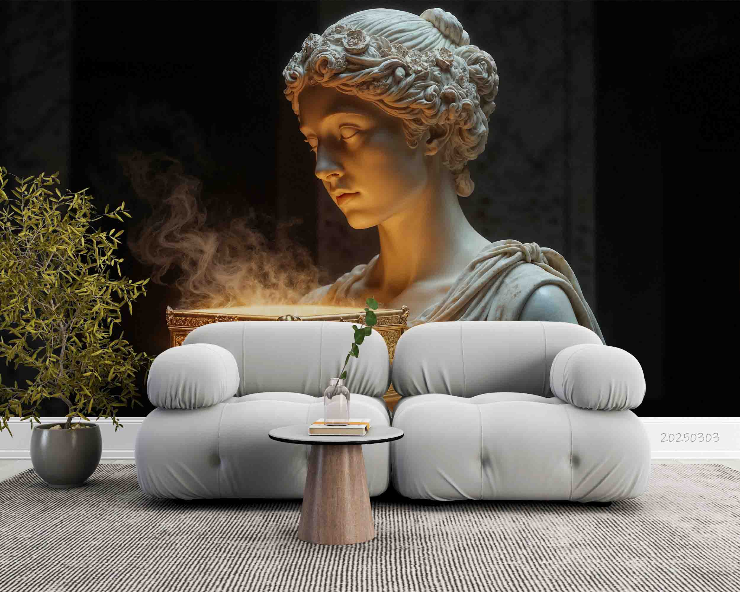 3D Mystical Sculpture Background Wallpaper Wall Mural Wall Decor Wall Art Wall Sticker Remoable Wallpaper LQH