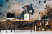 3D Sandy Soil Motorbike Person Wall Mural Wallpaper YXL 43