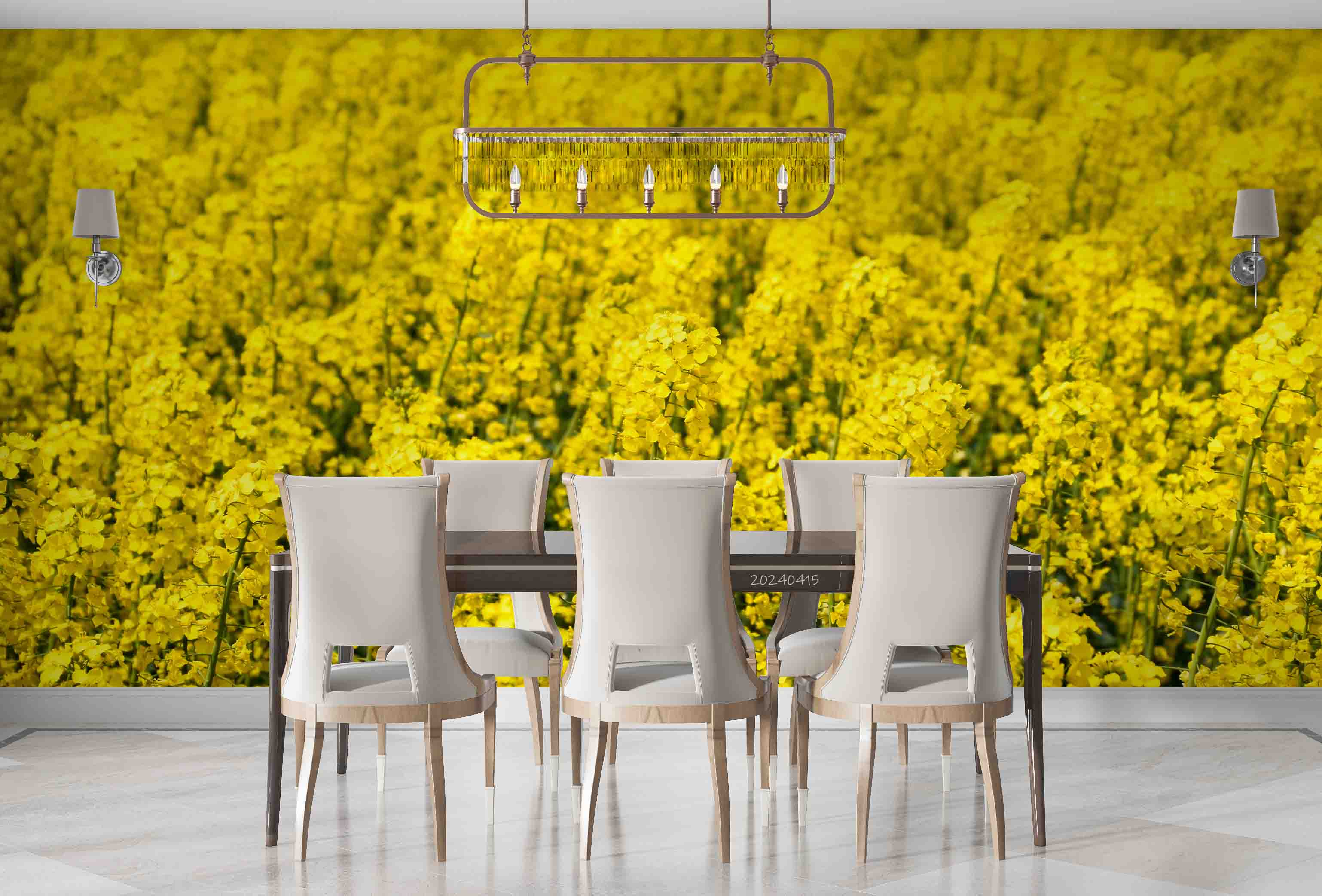 3D Yellow Rapeseed Field Floral Wallpaper Wall Mural Wall Decor Wall Art Wall Sticker Remoable Wallpaper