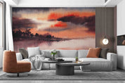 3D Oil Painting Tree Ship Sea Cloud Sky Wall Mural Wallpaper YXL 136