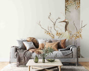 3D Tree Floral Red-Crowned Crane Wall Mural Wallpaper YXL 2943