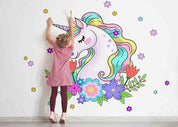 3D Animal Unicorn Floral Leaf Wall Mural Wallpaper YXL 2653