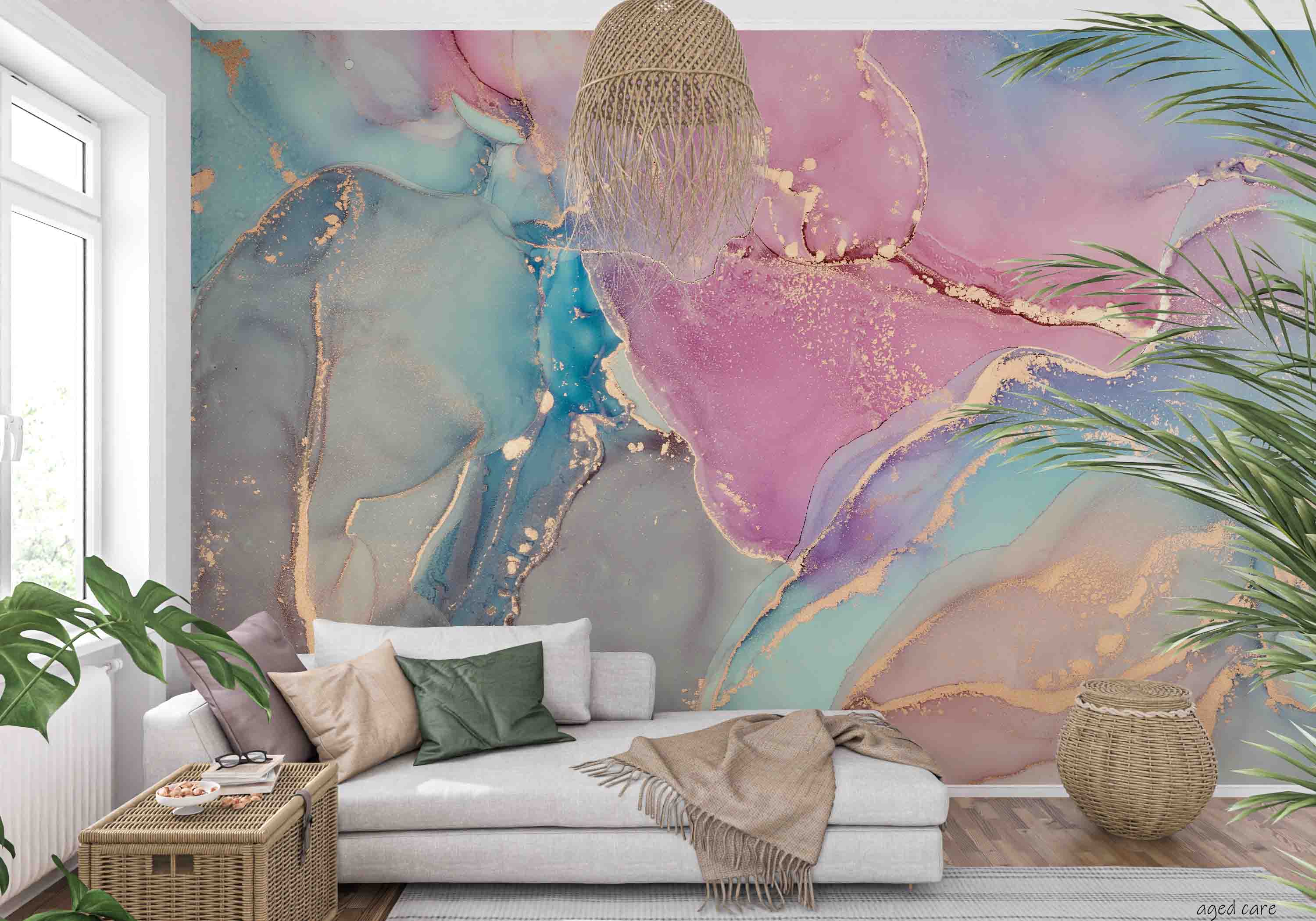 3D Aged Care Retirement Home Gerocomium Rest Home Marble Wall Mural Wallpaper 1