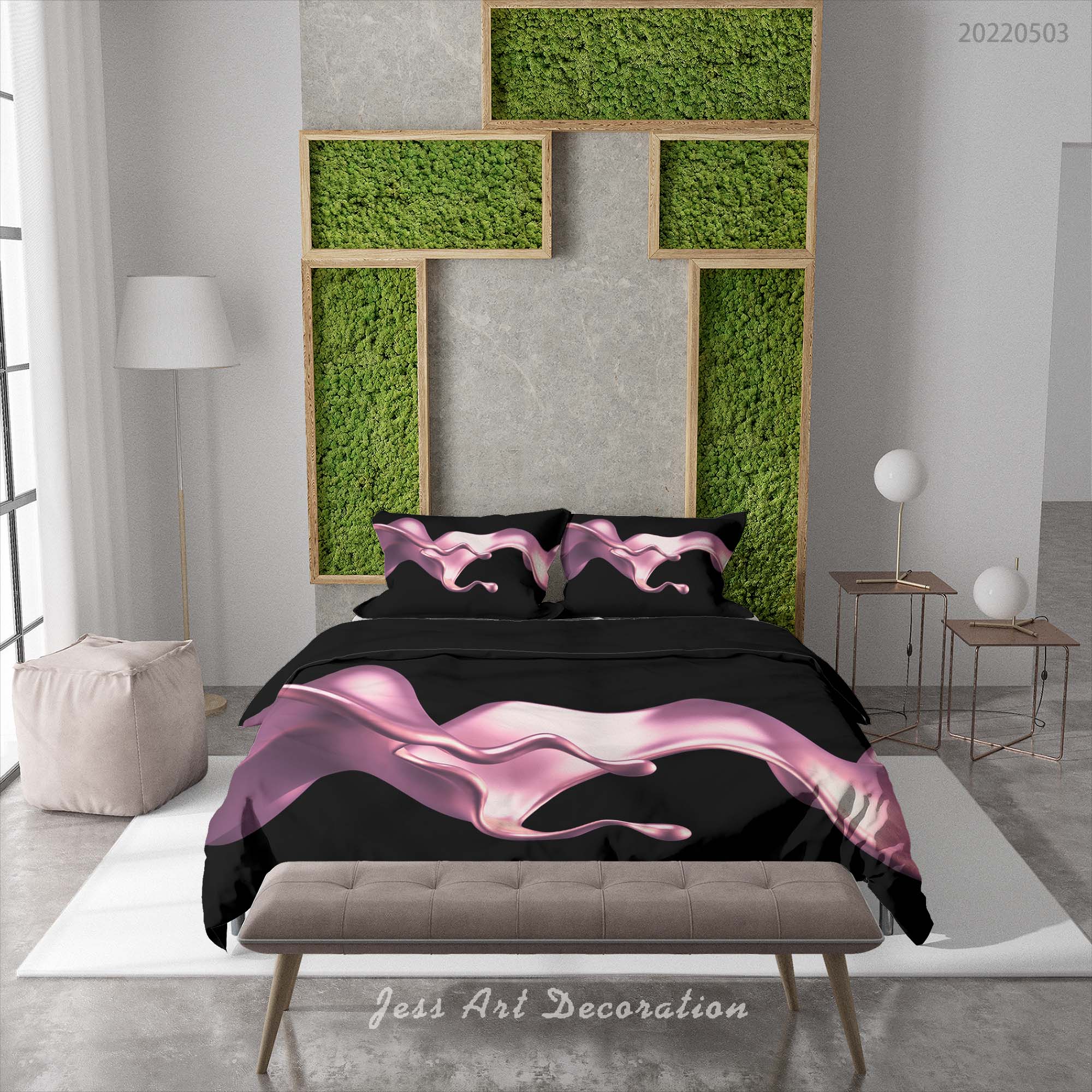 3D Graffiti Float Black Quilt Cover Set Bedding Set Duvet Cover Pillowcase 573