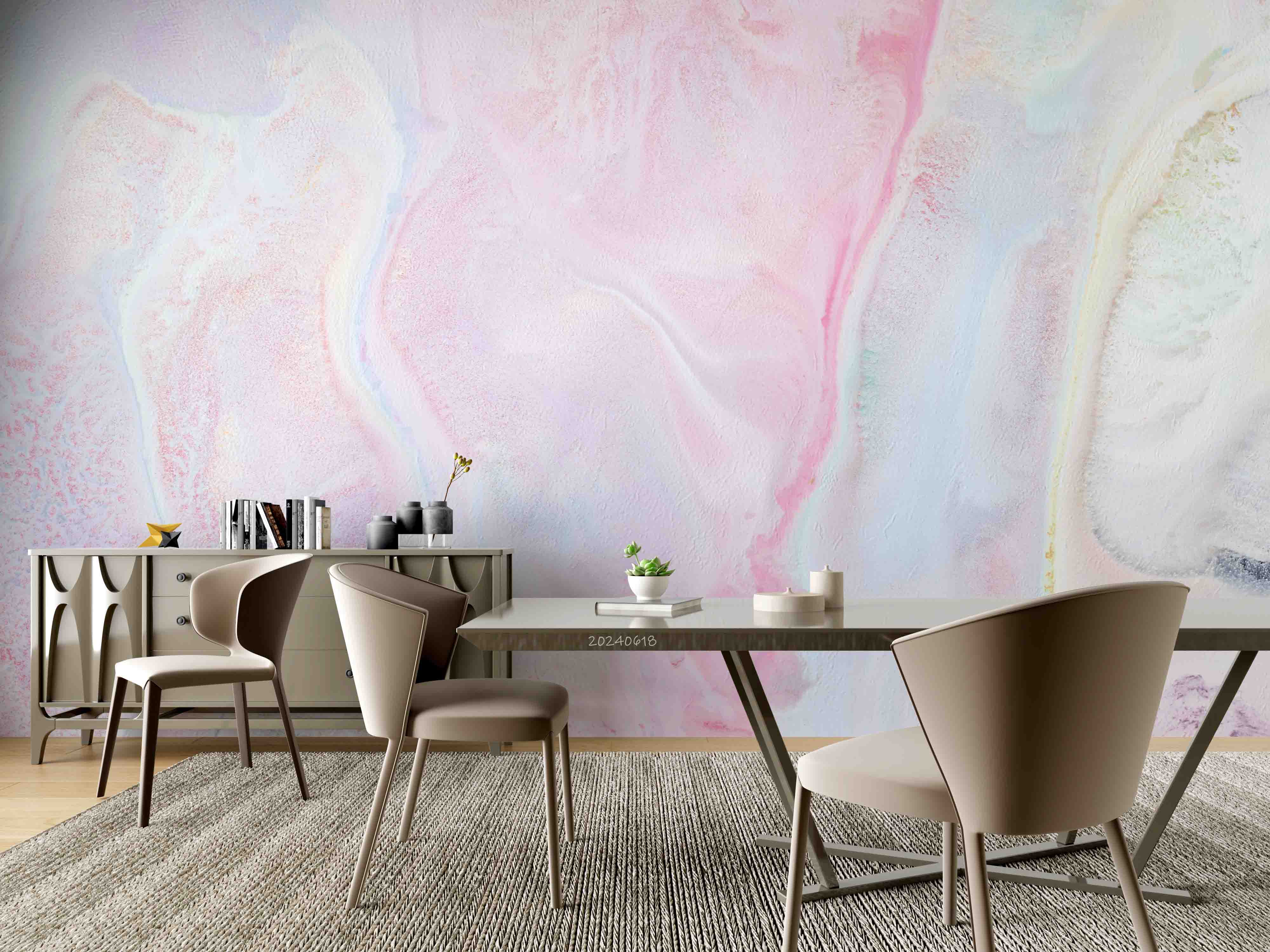 3D Abstract Damaskeen Float Wave Wall Mural Wallpaper YXL 608