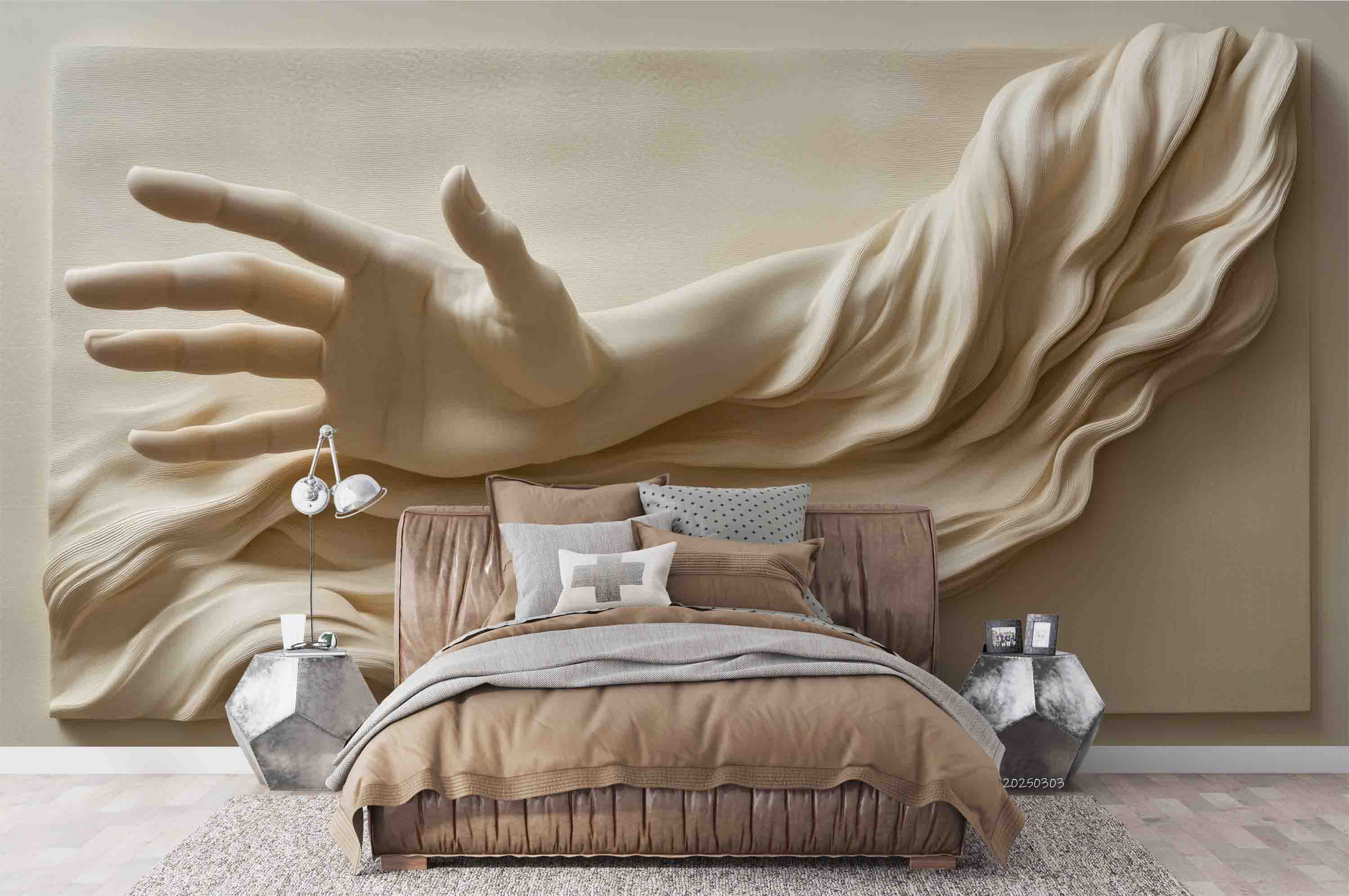 3D Art Sculpture Hand Pattern Wallpaper Wall Mural Wall Decor Wall Art Wall Sticker Remoable Wallpaper LQH