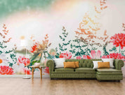 3D Watercolor Red Floral Wallpaper Wall Mural Wall Decor Wall Art Wall Sticker Remoable Wallpaper