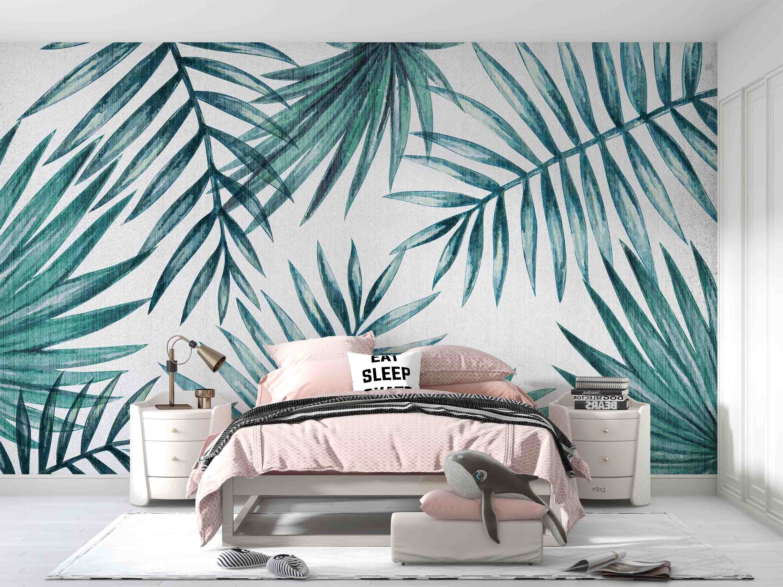 3D Watercolor Plant Leaf Wall Mural Wallpaper GD 4934- Jess Art Decoration
