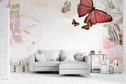 3D Butterfly Background Border Floral Wall Mural Wallpaper GD 3488- Jess Art Decoration