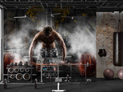 3D Man Weightlifting Abdominal Muscle Gym Wall Mural Wallpaper YXL 106