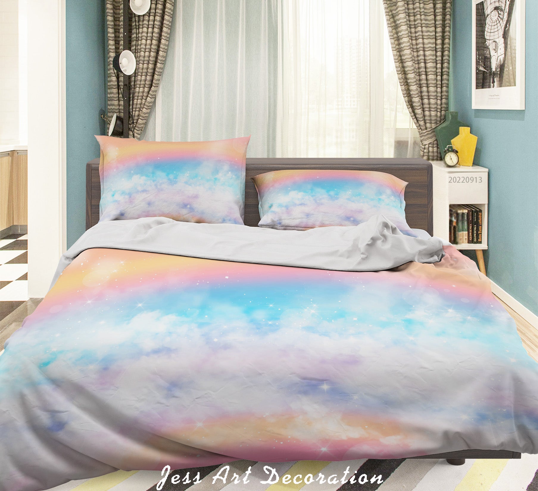 3D Sky Cloud Star Quilt Cover Set Bedding Set Duvet Cover Pillowcase 94