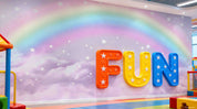 3D Play Centre Amusement Park Funfair Carnie Rainbow Clouds Wall Mural Wallpaper 12