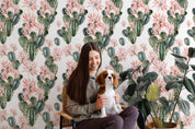 3D Watercolor Cactus Floral Pattern Wall Mural Wallpaper GD 4084- Jess Art Decoration