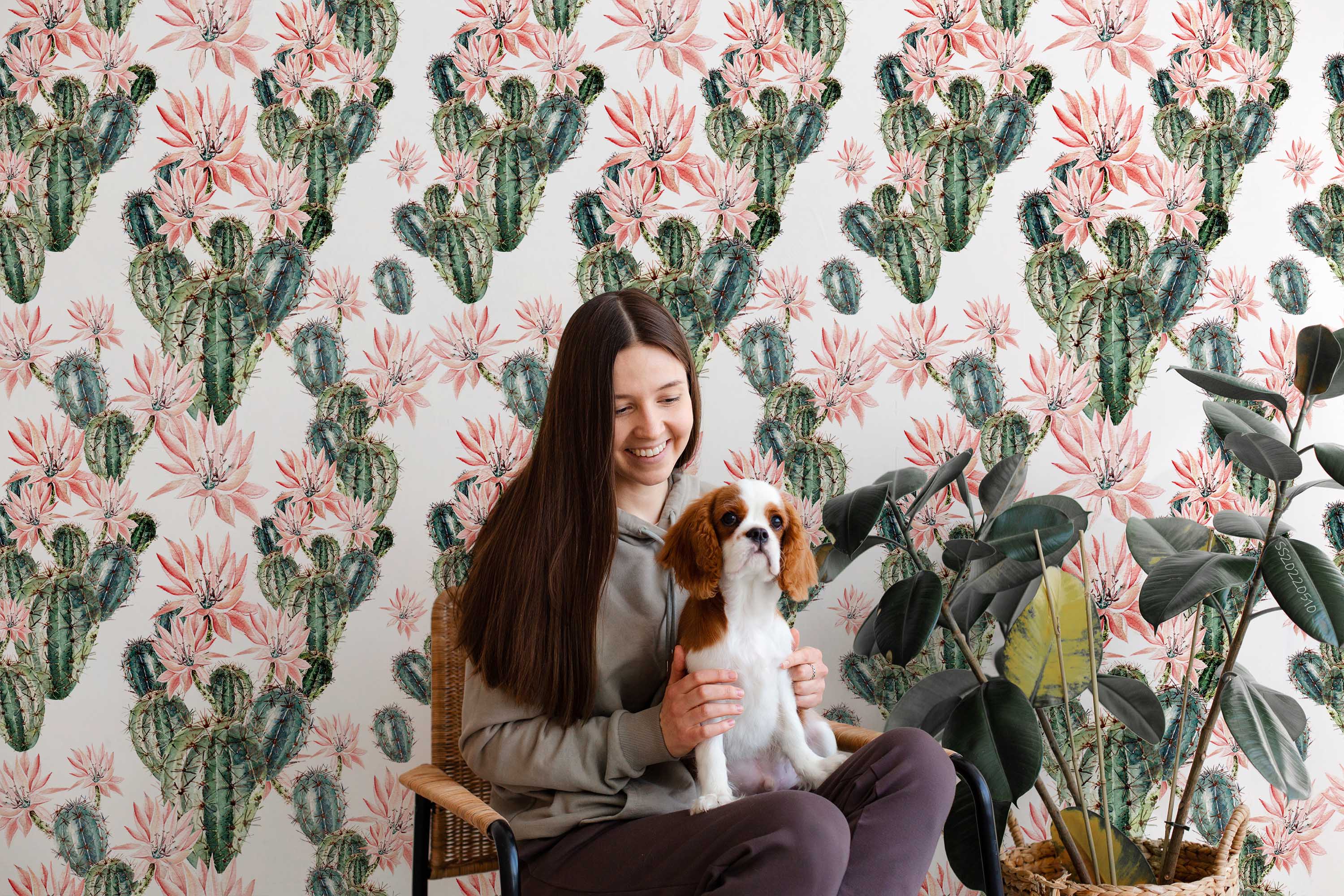 3D Watercolor Cactus Floral Pattern Wall Mural Wallpaper GD 4084- Jess Art Decoration