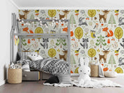 3D Cartoon Forest Animal Kids Wall Mural Wallpaper GD 4882- Jess Art Decoration