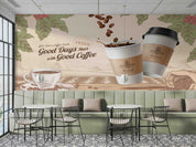 3D Engraved Roasted Coffee Bean Cup Wall Mural Wallpaper GD 5520- Jess Art Decoration