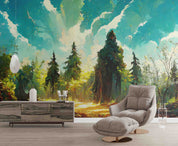 3D Sky Cloud Forest Landscape Oil Painting Wallpaper Wall Mural Wall Decor Wall Art Wall Sticker Remoable Wallpaper LQH