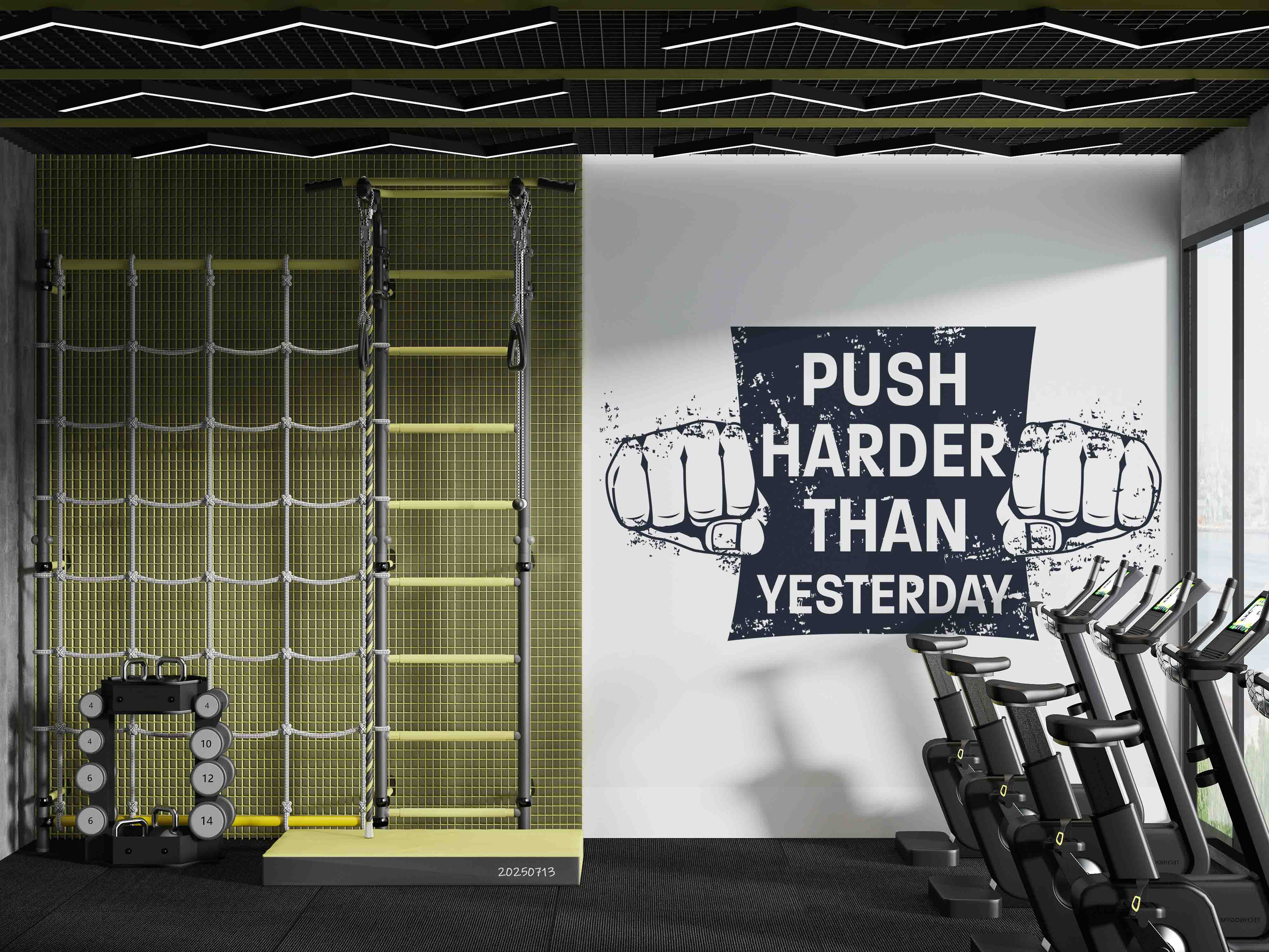 3D Gym Fitness Gymnasium Dumbbell Wall Mural Wallpaper 55