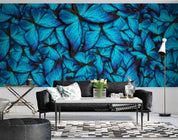 3D Beautiful Blue Butterfly Wall Mural Wallpaper GD 5033- Jess Art Decoration