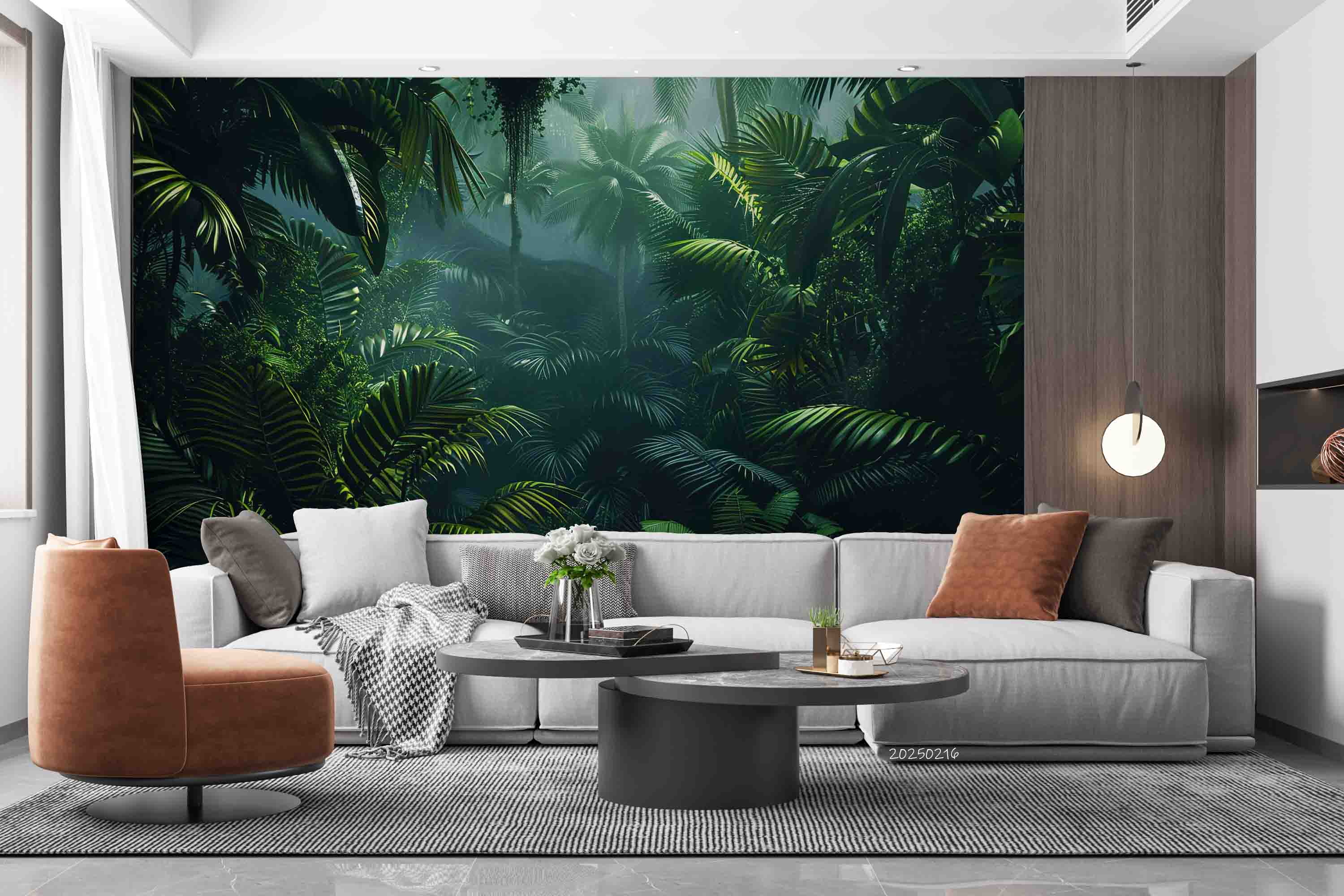 3D Tropical Green Jungle Wallpaper Wall Mural Wall Decor Wall Art Wall Sticker Remoable Wallpaper LQH