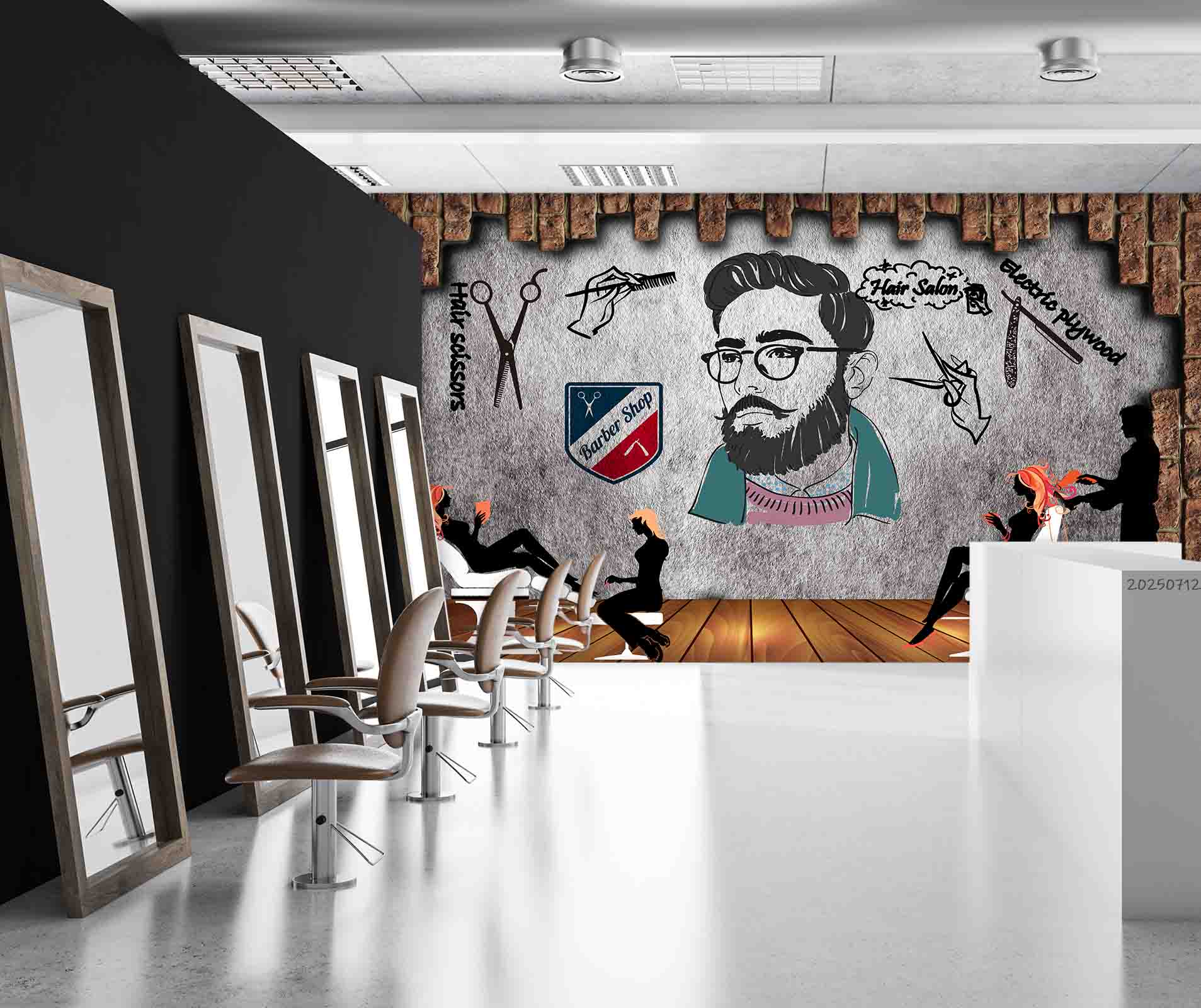 3D Salon Shop Beauty Salon Barber Shop Wall Mural Wallpaper 70