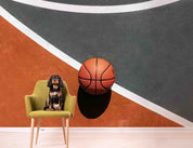Basketball Court Sideline Wallpaper basketball wall mural for bedroom, gym or sports room - view 5