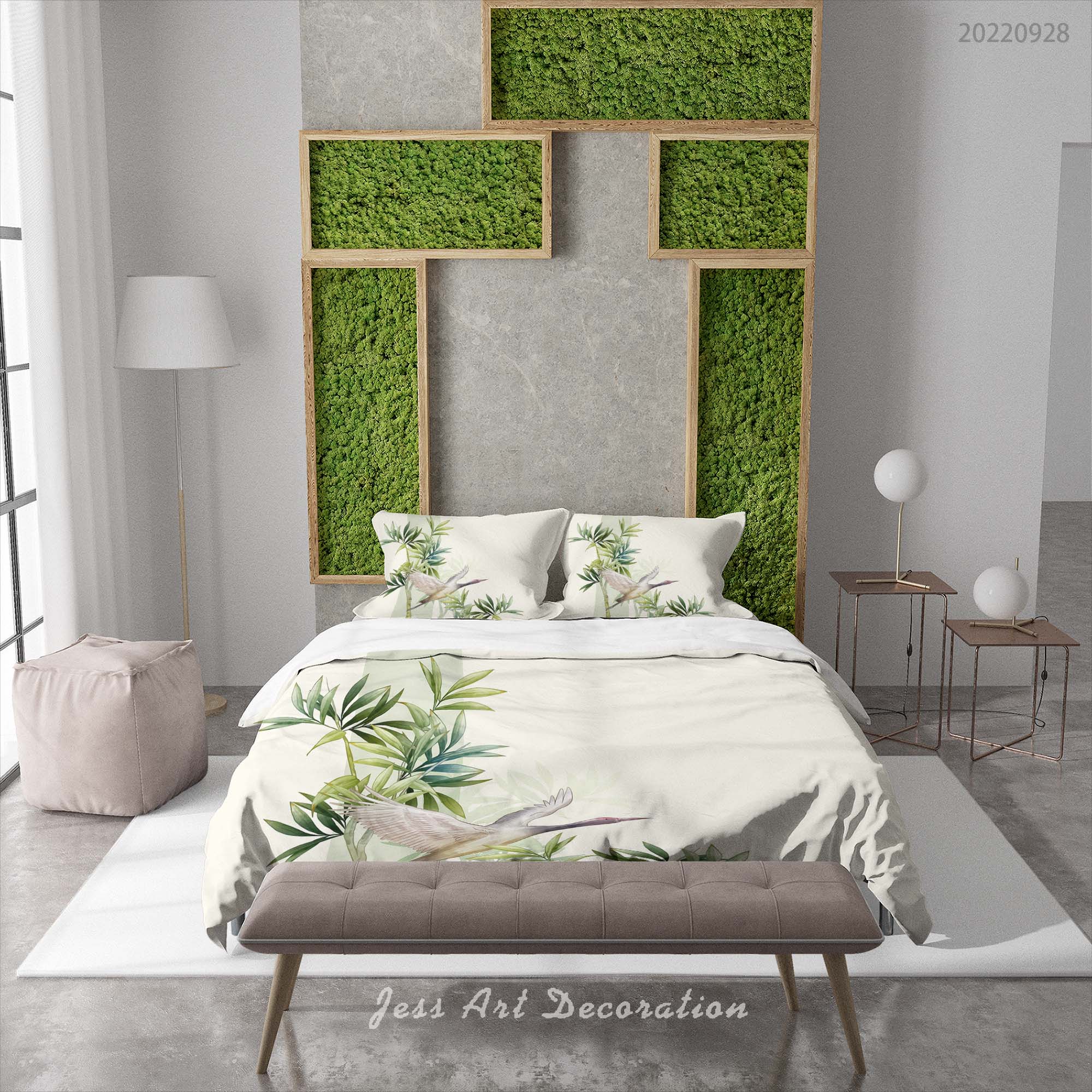 3D Tree Leaf Bird Quilt Cover Set Bedding Set Duvet Cover Pillowcase 264
